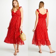 NWT Madewell Ruffle-Strap Wrap Red Floral Maxi Dress Prairie Posies 2 $158 - £53.09 GBP