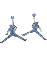 Mens and Womens Silver-Plated Basketball Player Slam Dunk Man Earrings |... - $15.84