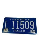 Vintage 1996 MICHIGAN Collectible License Plate TRAILER Blue L 11509 Man... - $18.69