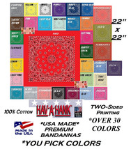 3-MIXED Usa Made HAV-A-HANK Paisley Bandana Head Wrap Neck Scarf You Pick Colors - £14.37 GBP