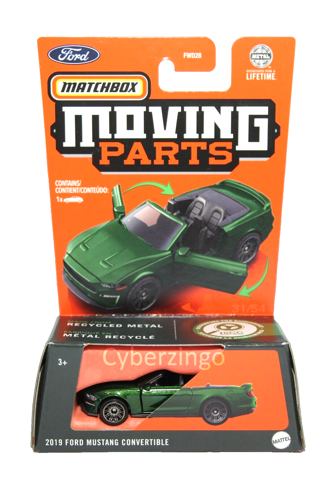 1:64 Matchbox Moving Parts 2019 Ford Mustang Convertible Diecast Car BRAND NEW - $8.98