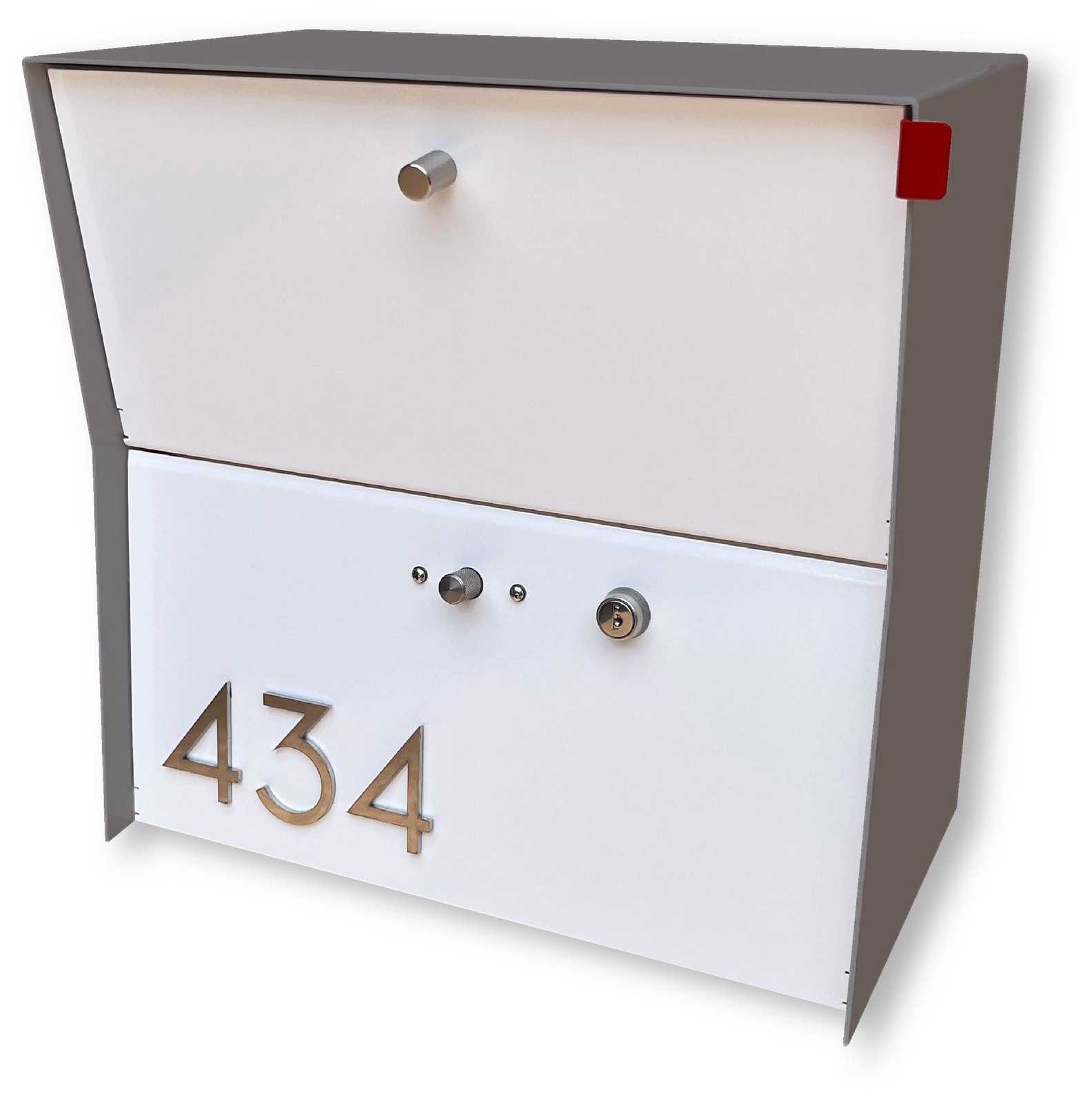 RetroBox Locking Small Package Wall Mounted Mailbox in Textured Gray  - $349.00