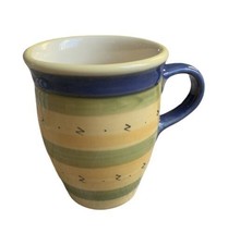 Pfaltzgraff Pistoulet Stoneware Coffee Mug Cup blue stripe 4 3/8” - £5.53 GBP