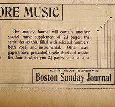 Boston Sunday Journal Advertisement 1900 Victorian Music Newspaper DWEE4 - $369.57 MXN