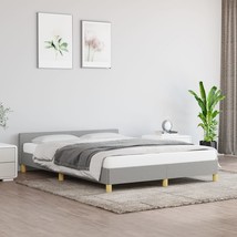 Bed Frame without Mattress Light Gray Queen Fabric - $4,554.17 MXN