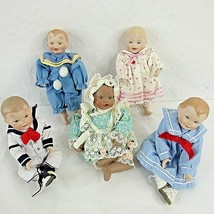 Vintage Ashton Drake Picture Perfect Mini Bisque Dolls Yolanda Bello Lot of 5 - £32.47 GBP