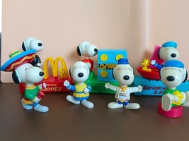 McDonald Happy Meal Toys 3 Trains 7 Figures Snoopy 50th Anniversary Parade 2000 - £46.99 GBP