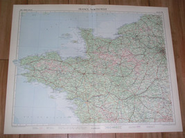 1955 Vintage Map Of Normandy Brittany Channel Islands France / Scale 1:1,000,000 - £24.32 GBP