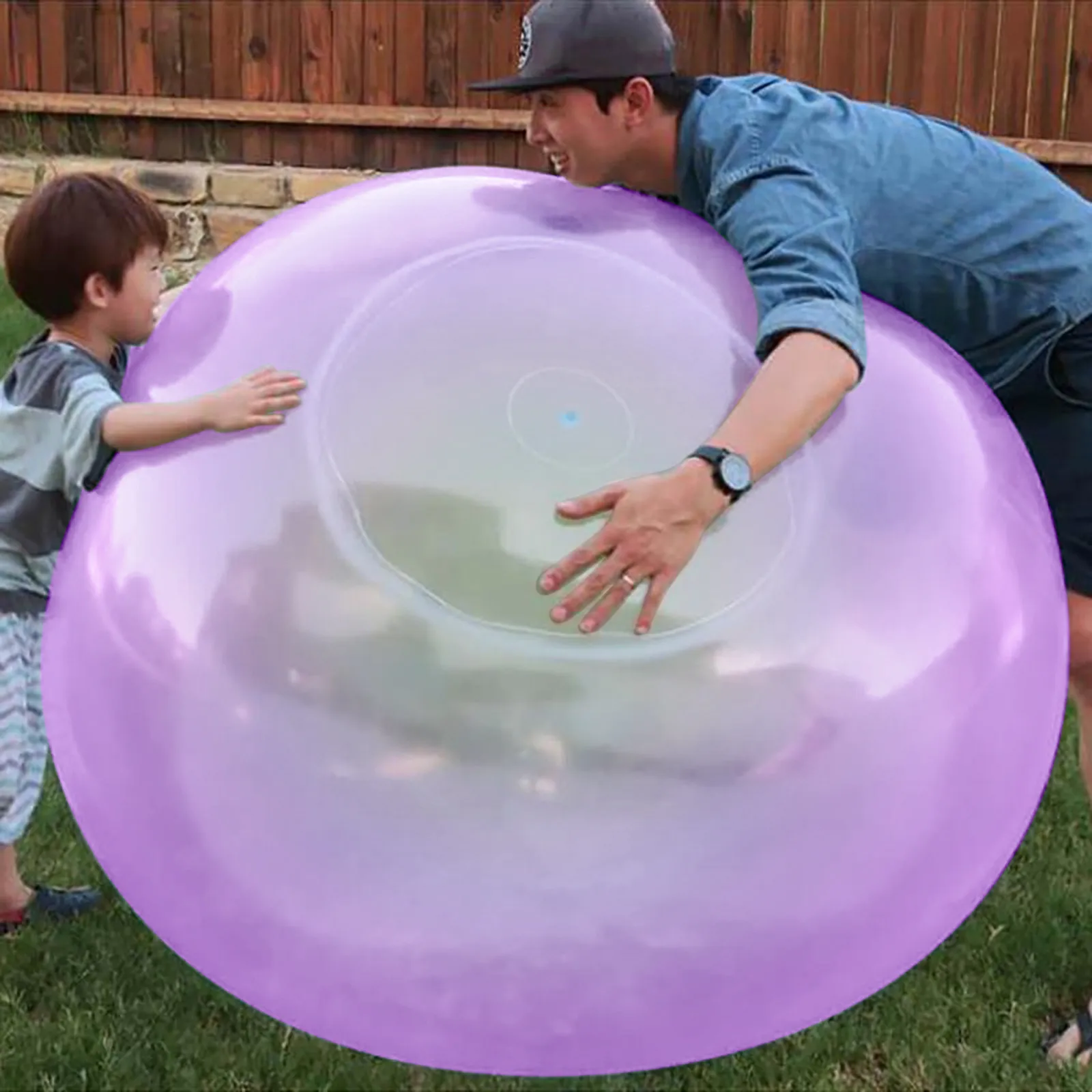 Kids Bubble Ball Balloon Blowing Transparent Bubble Inflatable Ball Game... - $17.19+