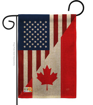 US Canada Friendship Burlap - Impressions Decorative Garden Flag G158190-DB - £17.95 GBP