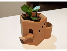 Hex Tower Planter Pot Hand-Made Succulent Flowers Honey Decoration 3D Printed 12 - £7.99 GBP
