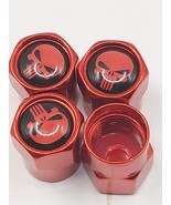 Set of 4 Red Punisher Tire Valve Stem Caps For Car, Standard Fitting - $9.32 CAD