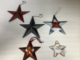 Metal Christmas Star Ornaments - Lof Of 5 Vintage - £14.38 GBP