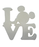 LOVE Word Quote With Mickey Mouse Face Head White Home Decor Made in USA... - £6.38 GBP
