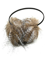 Madison Ave Unisex Fuzzy Earmuffs Faux-Fur Non-Adjustable Wispy Brown OS - £12.57 GBP