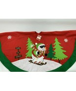 Christmas Tree Skirt Felt 48&quot; Holiday Time Snowman Skiing NEW - £14.12 GBP