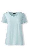 Lands End Women&#39;s Lace Sleeve Tee Water Fountain New - $284.05 MXN