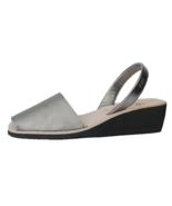 NEW PONS Avarkas 5 leather shoes low platform wedge pewter Menorca Spain - $67.40 CAD
