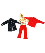 Vintage Barbie Doll Lot Red Cherry Print Jacket Black Raincoat Shirt Pan... - €29,10 EUR