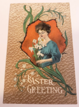 EASTER GREETING Victorian Artwork (1913, Antique TRG) Embossed HOLIDAY P... - £10.92 GBP