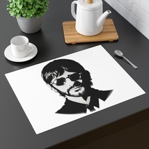 BEATLES Ringo Starr Drummer Minimalist Black White Rectangle Placemat - £18.04 GBP