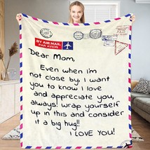 Gifts For Mom Who Has Everything Fuzzy Fleece Blanket With Letter Warm Soft - £30.62 GBP