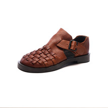 Birkuir Original Genuine Leather Women Shoes Closed Toe Sandals Woven Soft Sole  - £97.94 GBP