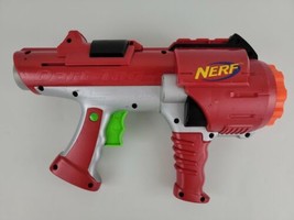 2005 Hasbro Nerf Dart Tag Hyperfire 10 Shot Rotating Barrel Gun Blaster Red Gray - £8.87 GBP