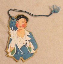 1930s era Woman in Blue outfit Bunko Tally Card Box2 - $12.86