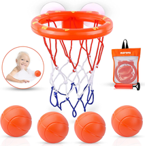 Bath Toys, Bathtub Basketball Hoop for Toddlers Kids, Boys and Girls with 4 Soft - £12.83 GBP