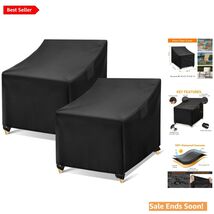 Durable Black Lawn Chair Covers 2-Pack - Heavy-Duty &amp; UV-Stabilized Design - $48.46