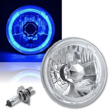 5-3/4&quot; H5006 H5001 Blue Halo Halogen H4 Bulb Crystal Clear Headlight Angel Eye - £27.69 GBP