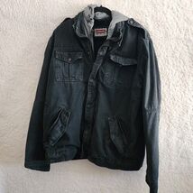 Women's Black And Gray Levi Hooded Field Jacket Size XL - $22.77