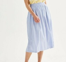 Croft &amp; Barrow Women’s Striped Mid Rise Skirt Size XXL Elastic Waist Beachy - €17,35 EUR
