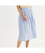Croft &amp; Barrow Women’s Striped Mid Rise Skirt Size XXL Elastic Waist Beachy - $27.53 CAD