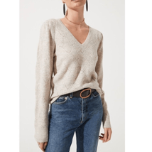 ASTR THE LABEL Pointelle Sweater, Cozy Lightweight, Beige, Large (10/12), NWT - £37.36 GBP