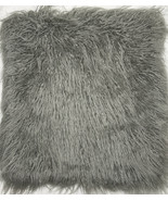 Pottery Barn Mongolian Faux Fur Pillow Cover Gray 18” x 18” Square Throw... - $421.95 MXN