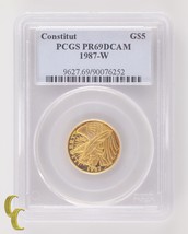 1987-W G$5 Constitution Gold Andenken Ausgewählten Von PCGS As PR-69 DCAM - £617.80 GBP