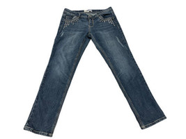 Jolt Womens Straight Denim Blue Jeans Stretch Size 9 Distressed Low Rise - $15.00