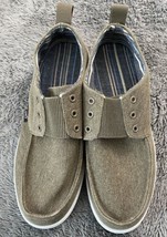 NWOT Men&#39;s Muk Luks Sz 10 Casual Canvas Lace Up Shoes  loafers Tan - £13.93 GBP