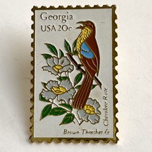 Vintage Winco Int. Georgia USPS Stamp Pin 20 Cent With State Flower and ... - $12.95
