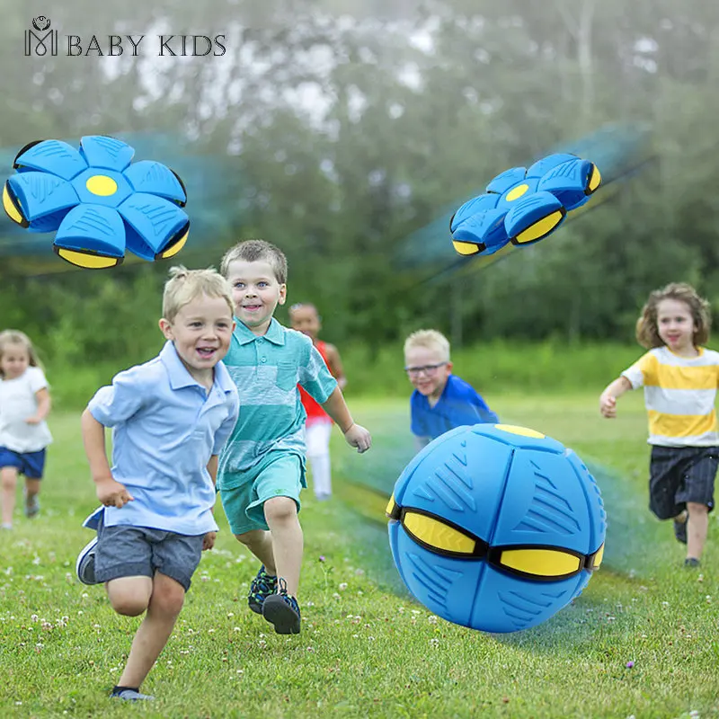 Kids Flat Throw Disc Ball Flying UFO Magic Balls with For Children&#39;s Toy Balls - £8.61 GBP