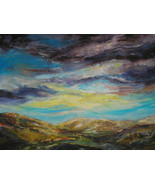 original acrylic contemporary landscape painting on canvas FREE POSTAGE - $72.98