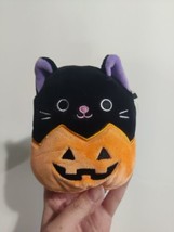 Squishmallows 2021 Halloween Mini 4.5&quot; Autumn Black Cat in Pumpkin Plush - £13.43 GBP