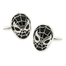 SPIDERMAN CUFFLINKS Black Mask Face Comic Book Movie Super Hero Fan w GI... - $11.95