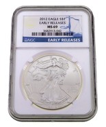 Aigle Américain En Argent S$1 2012 Noté Par NGC Comme MS-69 Lancements P... - $76.49