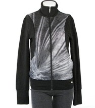 Puma Black &amp; Silver Reflective Stretch Sweat Track Jacket Women&#39;s NWT - £46.98 GBP