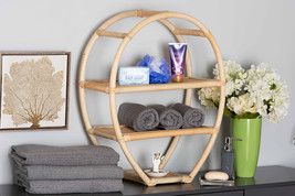 Dewitt Natural Brown Finished Rattan 3-Tier Display Shelf - $126.00