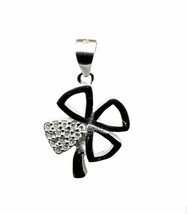 Pure Solid Sterling Silver Pendant CZ Platinum Finish for Girl - $22.80