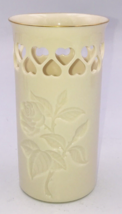 VTG Lenox Special Collection Rose Floral Pierced Hearts Vase w/ 24K Gold Trim - £10.96 GBP